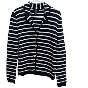 NWOT Ralph Lauren black white cotton cardigan